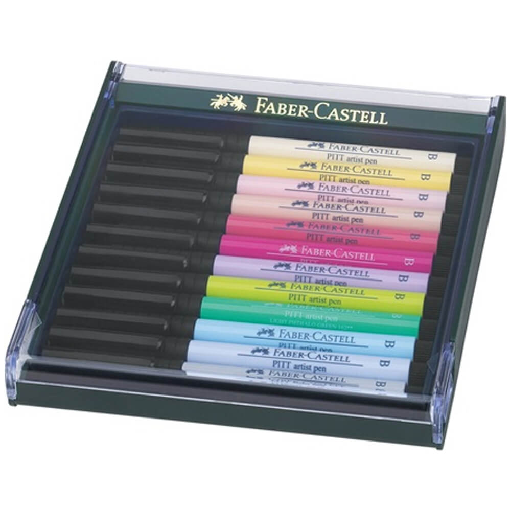 Faber-Castell India Ink PITT Artist 12 Pen Set- Pastel